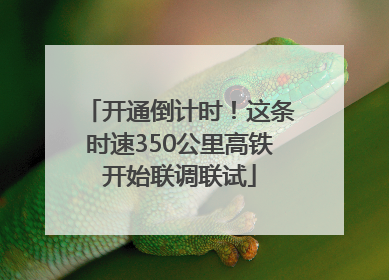 开通倒计时！这条时速350公里高铁开始联调联试
