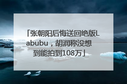 张朝阳后悔送回绝版Labubu，胡润称没想到能拍到108万