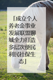 成立个人养老金事业发展联盟聊城全力打造多层次便民利民社保生态