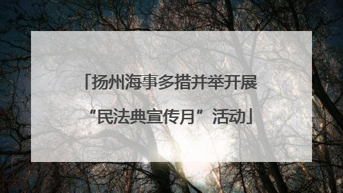扬州海事多措并举开展“民法典宣传月”活动