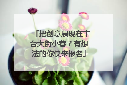 把创意展现在丰台大街小巷？有想法的你快来报名