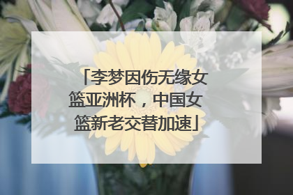 李梦因伤无缘女篮亚洲杯，中国女篮新老交替加速