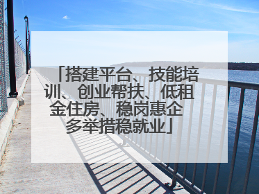 搭建平台、技能培训、创业帮扶、低租金住房、稳岗惠企 多举措稳就业
