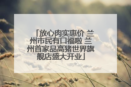 放心肉实惠价 兰州市民有口福啦 兰州首家品高猪世界旗舰店盛大开业