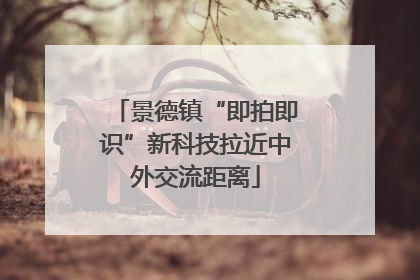 景德镇“即拍即识”新科技拉近中外交流距离