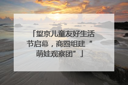望京儿童友好生活节启幕，商圈组建“萌娃观察团”