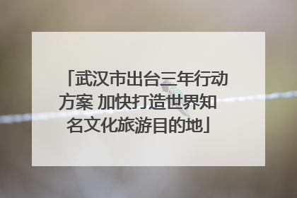 武汉市出台三年行动方案 加快打造世界知名文化旅游目的地