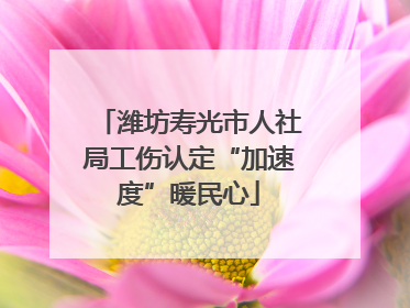 潍坊寿光市人社局工伤认定“加速度”暖民心