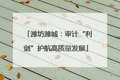 潍坊潍城：审计“利剑”护航高质量发展