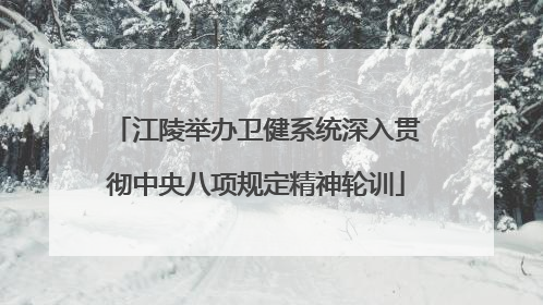 江陵举办卫健系统深入贯彻中央八项规定精神轮训