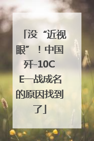 没“近视眼”！中国歼-10CE一战成名的原因找到了