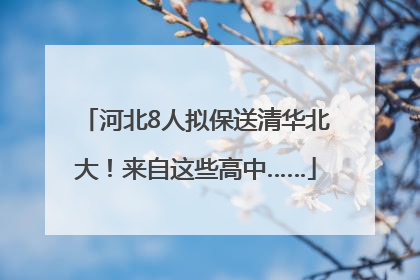 河北8人拟保送清华北大！来自这些高中……