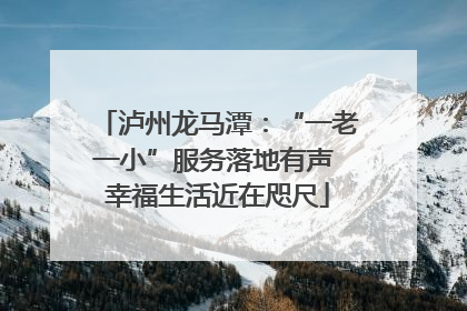 泸州龙马潭：“一老一小”服务落地有声 幸福生活近在咫尺