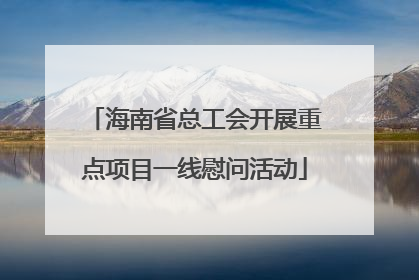 海南省总工会开展重点项目一线慰问活动