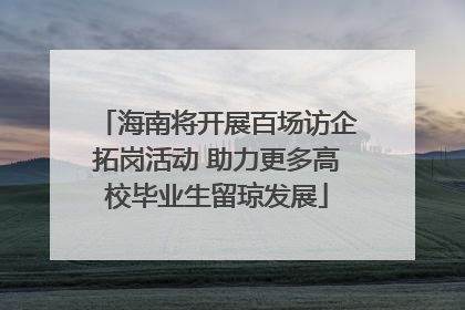 海南将开展百场访企拓岗活动 助力更多高校毕业生留琼发展