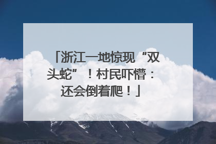 浙江一地惊现“双头蛇”！村民吓懵：还会倒着爬！