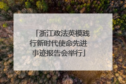 浙江政法英模践行新时代使命先进事迹报告会举行