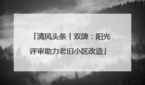 清风头条丨双牌：阳光评审助力老旧小区改造