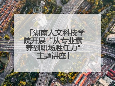 湖南人文科技学院开展“从专业素养到职场胜任力”主题讲座
