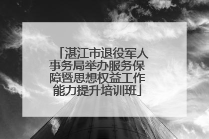 湛江市退役军人事务局举办服务保障暨思想权益工作能力提升培训班