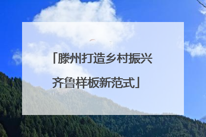 滕州打造乡村振兴齐鲁样板新范式