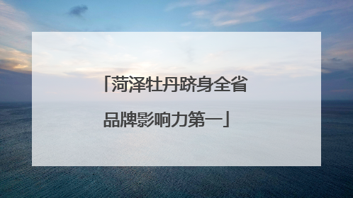 菏泽牡丹跻身全省品牌影响力第一