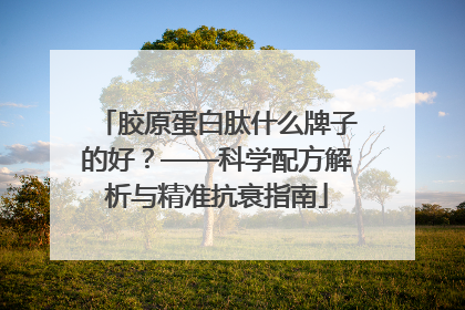 胶原蛋白肽什么牌子的好？——科学配方解析与精准抗衰指南