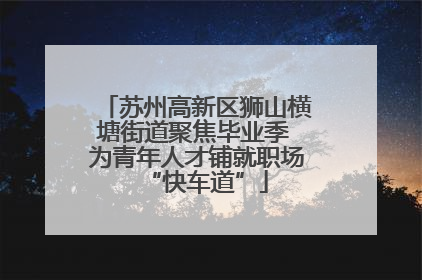 苏州高新区狮山横塘街道聚焦毕业季 为青年人才铺就职场“快车道”