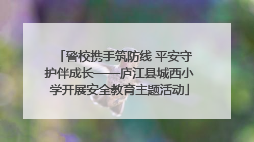 警校携手筑防线 平安守护伴成长——庐江县城西小学开展安全教育主题活动