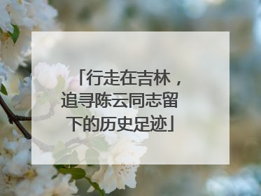 行走在吉林，追寻陈云同志留下的历史足迹