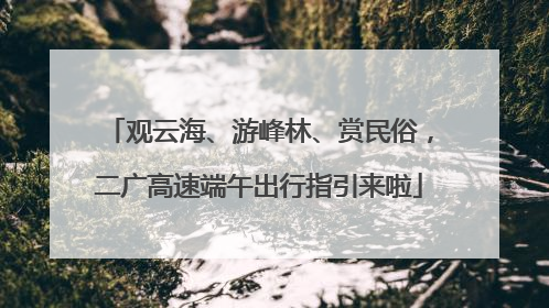 观云海、游峰林、赏民俗，二广高速端午出行指引来啦