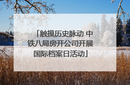 触摸历史脉动 中铁八局房开公司开展国际档案日活动