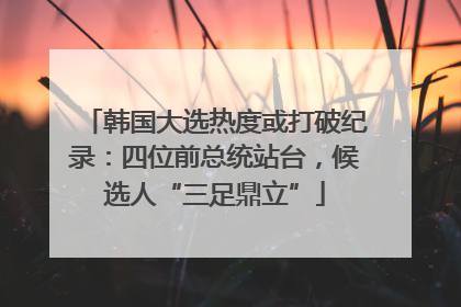 韩国大选热度或打破纪录：四位前总统站台，候选人“三足鼎立”