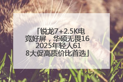 锐龙7+2.5K电竞好屏，华硕无畏16 2025年轻人618大促高质价比首选