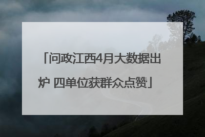 问政江西4月大数据出炉 四单位获群众点赞