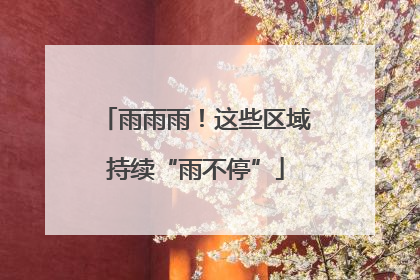 雨雨雨！这些区域持续“雨不停”