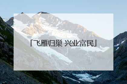 飞雁归巢 兴业富民