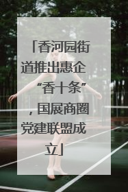 香河园街道推出惠企“香十条”，国展商圈党建联盟成立