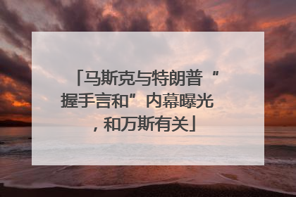 马斯克与特朗普“握手言和”内幕曝光，和万斯有关