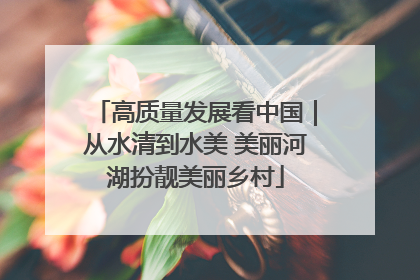 高质量发展看中国｜从水清到水美 美丽河湖扮靓美丽乡村