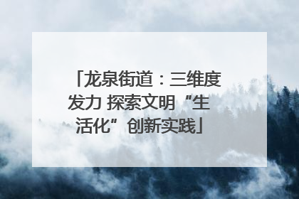龙泉街道：三维度发力 探索文明“生活化”创新实践