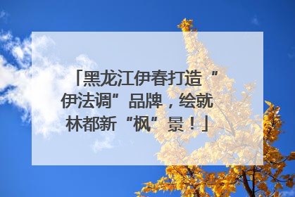 黑龙江伊春打造“伊法调”品牌，绘就林都新“枫”景！