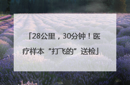 28公里，30分钟！医疗样本“打飞的”送检