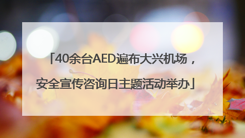 40余台AED遍布大兴机场，安全宣传咨询日主题活动举办