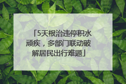 5天根治违停积水顽疾，多部门联动破解居民出行难题